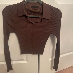 Brown crop sweater size S